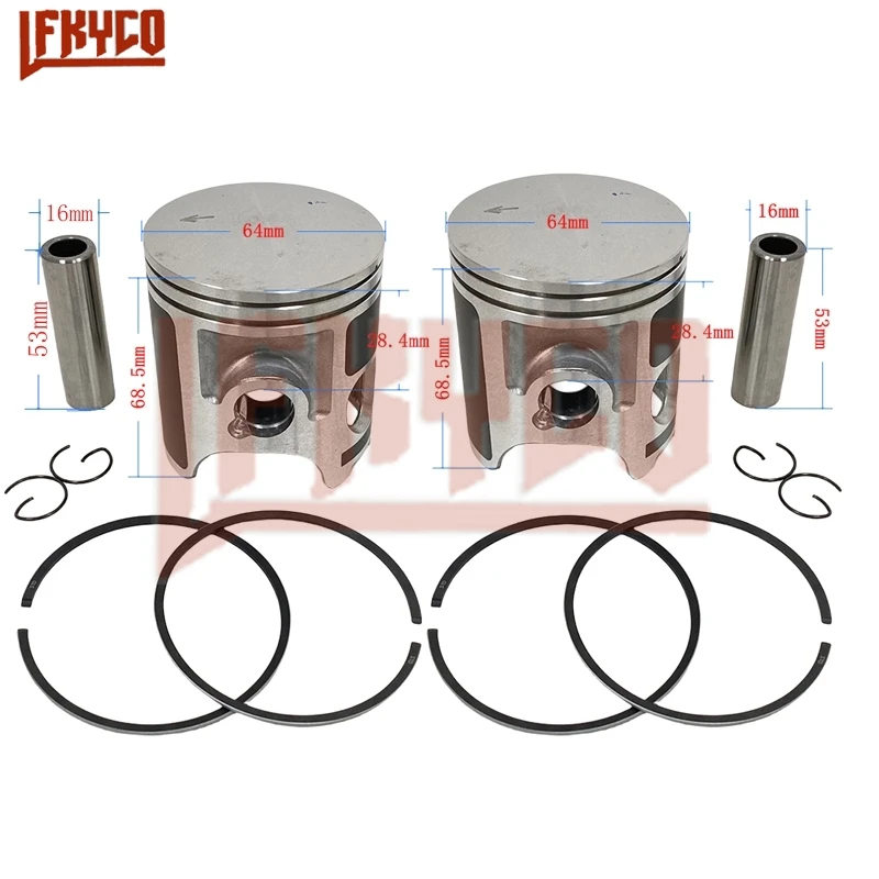 

Детали двигателя мотоцикла, комплект поршневых колец STD 64 мм, двигатель для Yamaha YFZ350 YFZ 350 BANSHEE 1987-2006 RD350 1982-1990, аксессуары