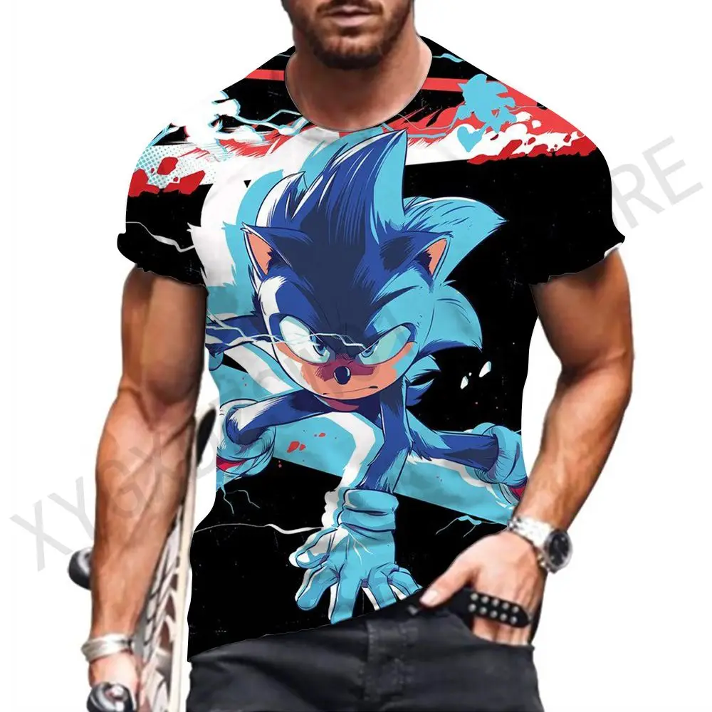 

2022 Summer Fashion New 3D Print High Quality T Shirts Anime Tops Men Kids T Shirts Cartoon Cute Sonic T Shirts Oversized 6XL