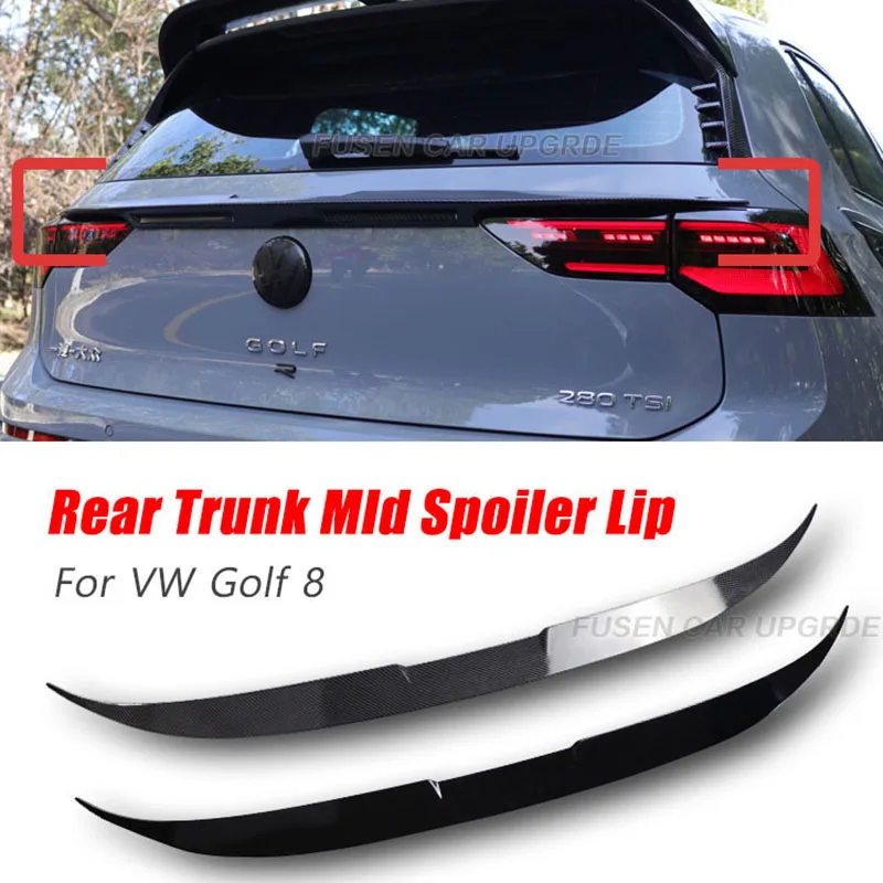 

For Volkswagen Golf 8 MIddle Spoiler Auto Rear Tailgate Mid Extensio Cover Trim Wing Lip Glossy Black MK8 GTI R-line Accessories