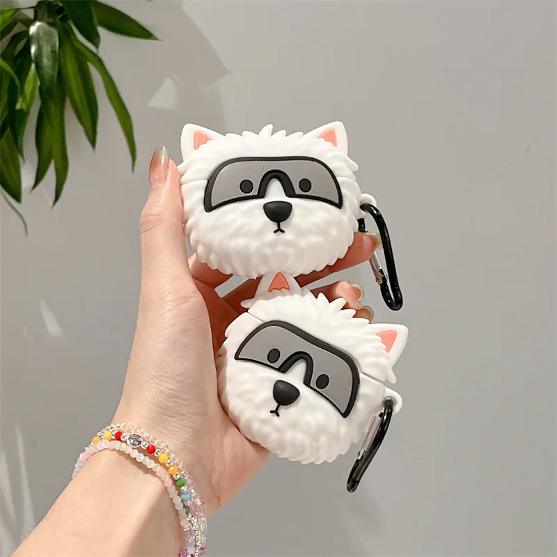 

3D Funny Pilot Dog Cute Cartoon Earphone Case For Airpods 1 2 3 Air pods Pro Cover Cute Box Silicone Headphones Charing Capa