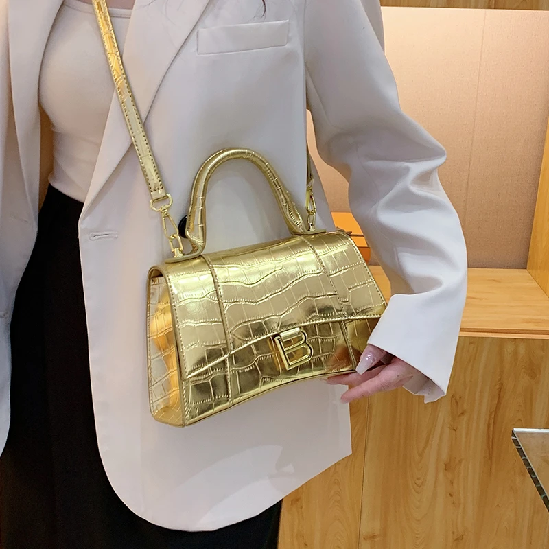 

2023 New Crocodile Pattlern Hourglass Handbag Fashion Pu Leather Crossbody Bag Luxury Designer Purse One Shoulder Ladies Wallets
