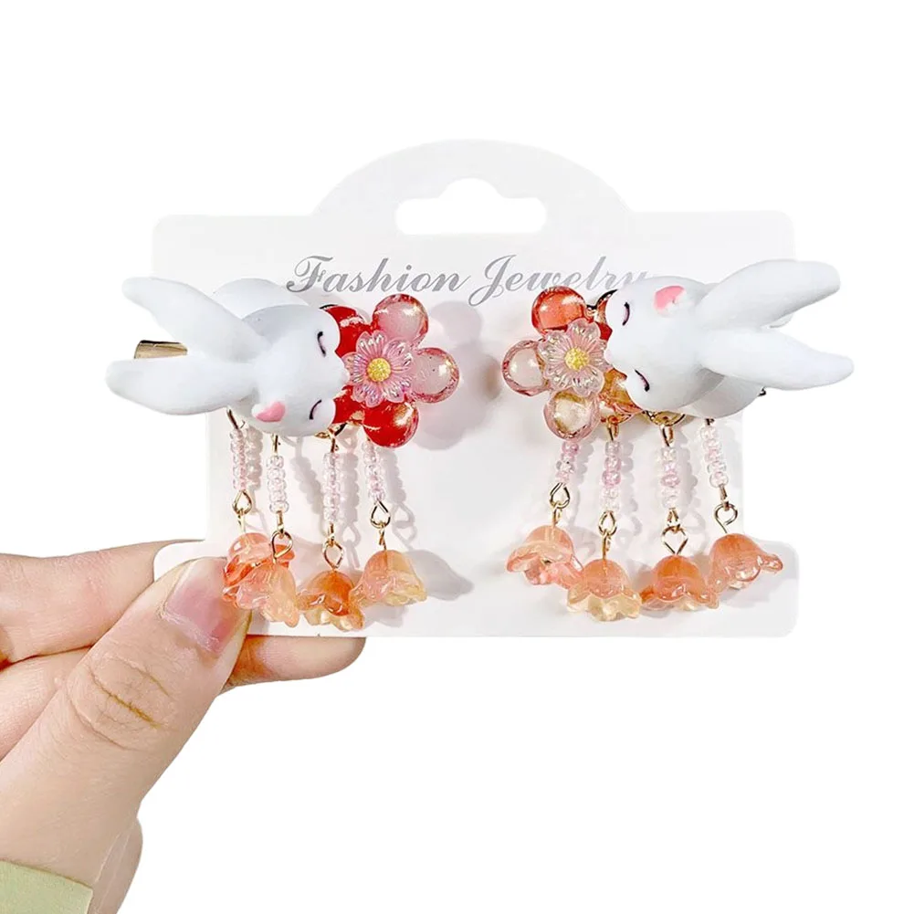 

1 пара, детский головной убор «кролик/цветок» с бахромой