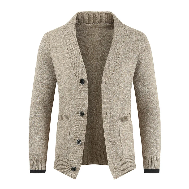 

Spring Autumn Solid Color Mens Sweater Cardigan V-neck Single Breasted Knitted Cardigans Male Casual Clothes Mens Coats Sweater