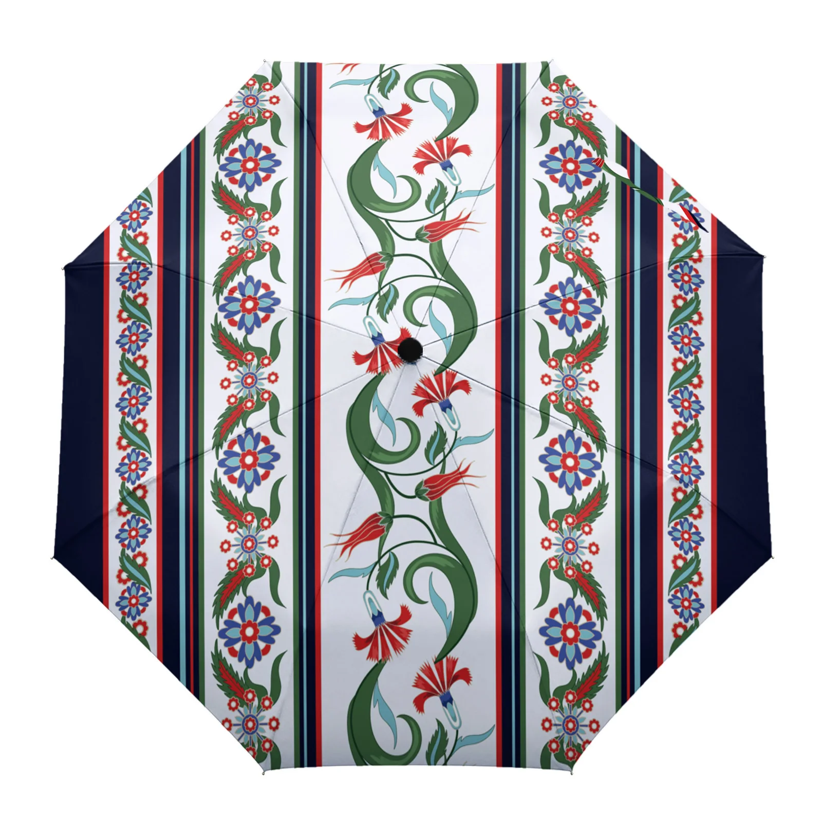 

Flower Plant Leaves Retro Print Women Men Rain Umbrella Three Folding Girl Durable Portable Automatic Umbrellas Gift Parasol