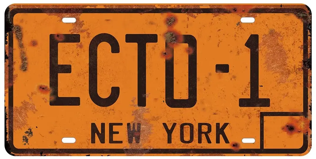 

Panguru Ghostbusters 1 & 2 Prop License Plate Combo, License Plates Memorabilia, Replica, Movie Prop Metal 1