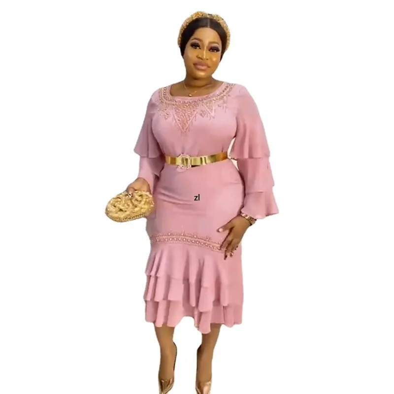 

Women's Evening Dress Plus Size Ruffle Long Dresses African Ankara Dashiki Robes Outfits Wedding Party Gown Vestido Ropa Dama