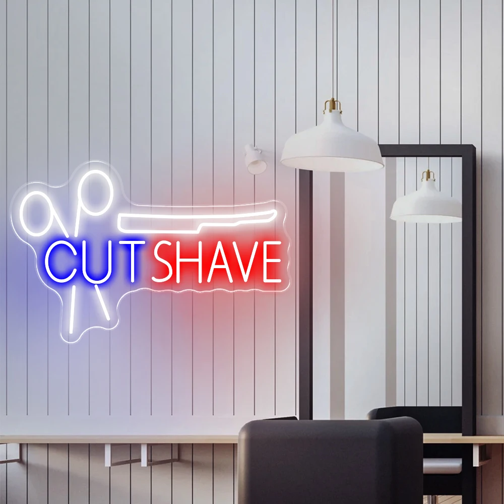 

Barber Shop Neon Sign LED Hair Dresser Sign Cut Shave Signs Hair Stylist Signs Gift for Hair Salon Owner Hair Salon Decor