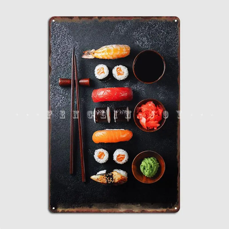 

Sushi Metal Sign Club Home Club Bar Custom Wall Decor Tin Sign Poster