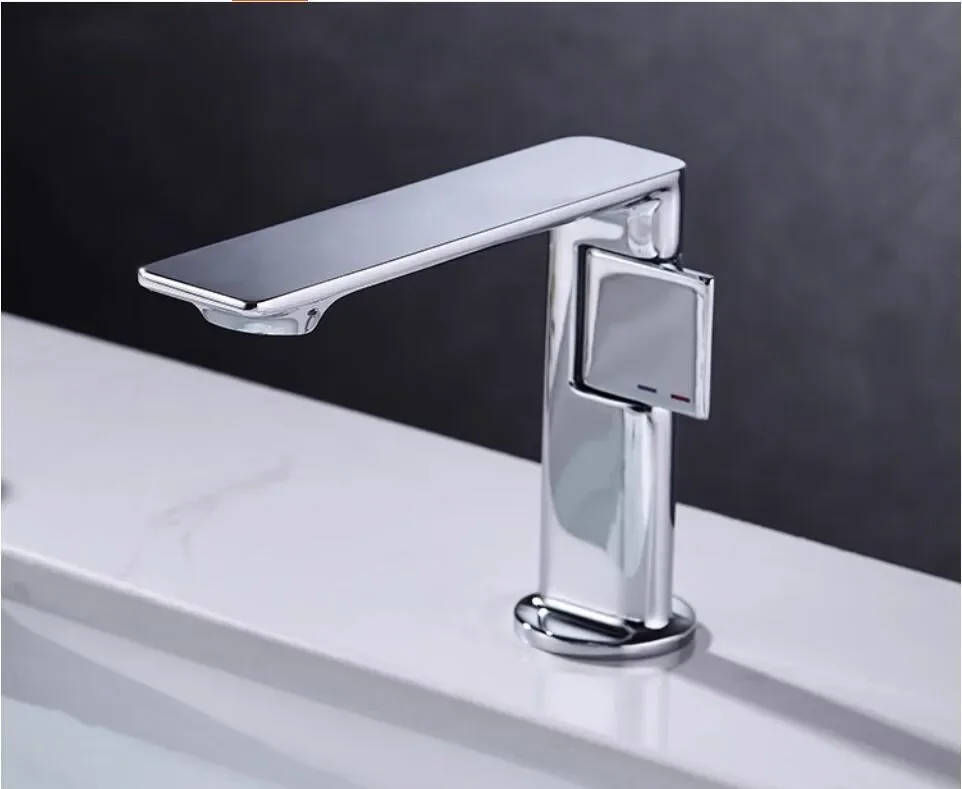 

Новый смеситель для раковины в ванной комнате, серый, однорычажный кран для горячей и холодной воды, латунный смеситель для раковины, черный хром, серый кран