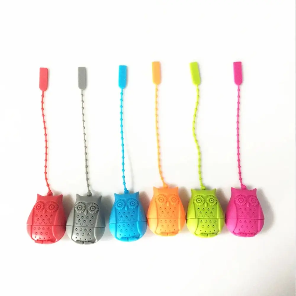 Ситечко для чая в форме совы Силиконовый Фильтр чайных пакетиков ситечко