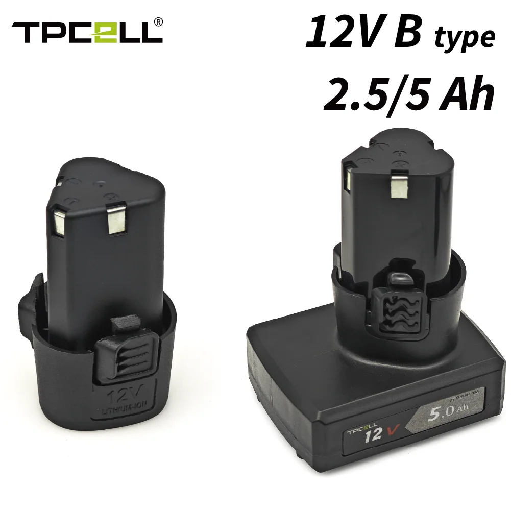 Фото TPCELL Универсальная литий-ионная аккумуляторная батарея 12 В для электроинструментов, электрическая дрель, аккумулятор для электрической отвертки №1