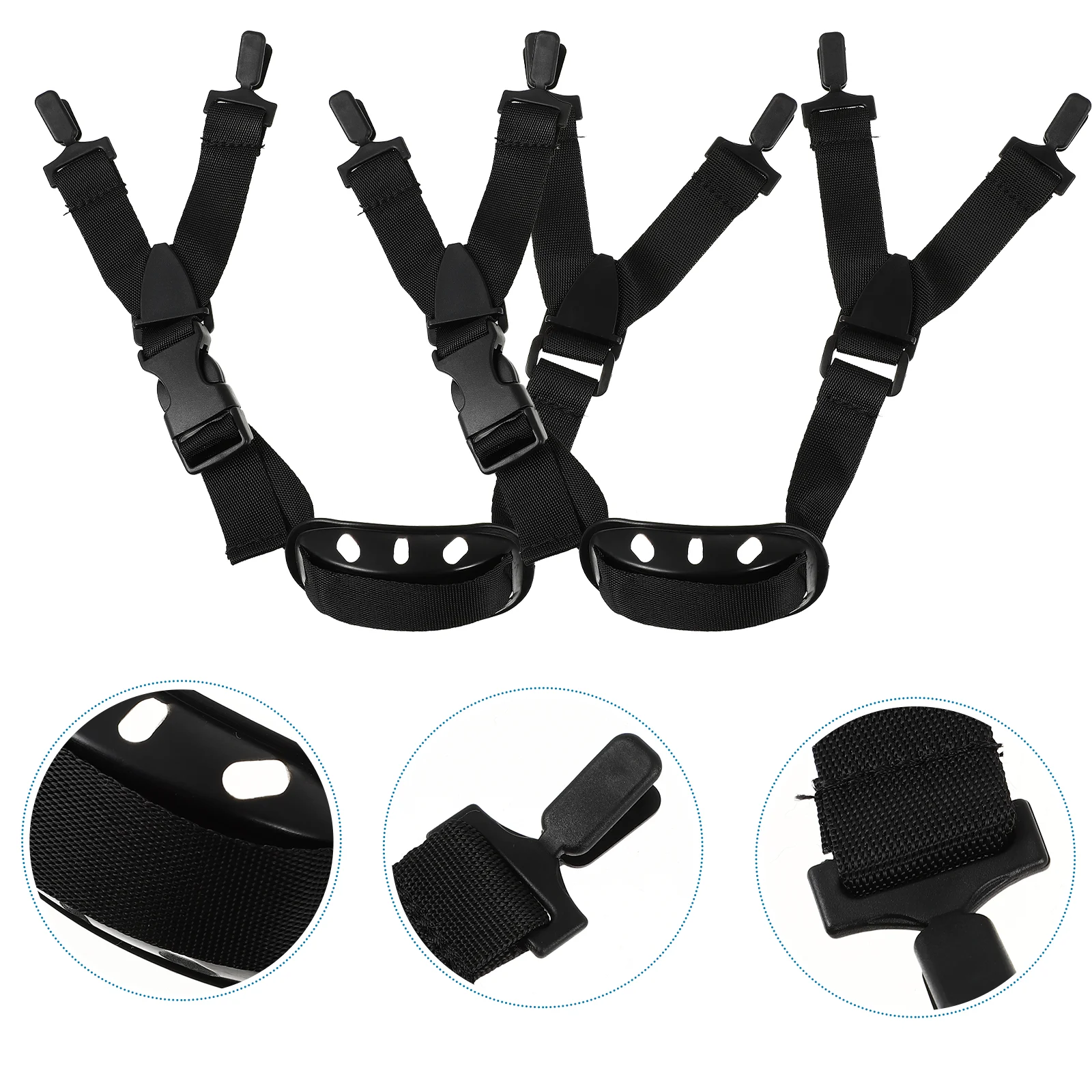 

2 Pcs Strap Hard-hat Chin Safety White Strip Lights Elastic Band Polyester Man Mens Caps