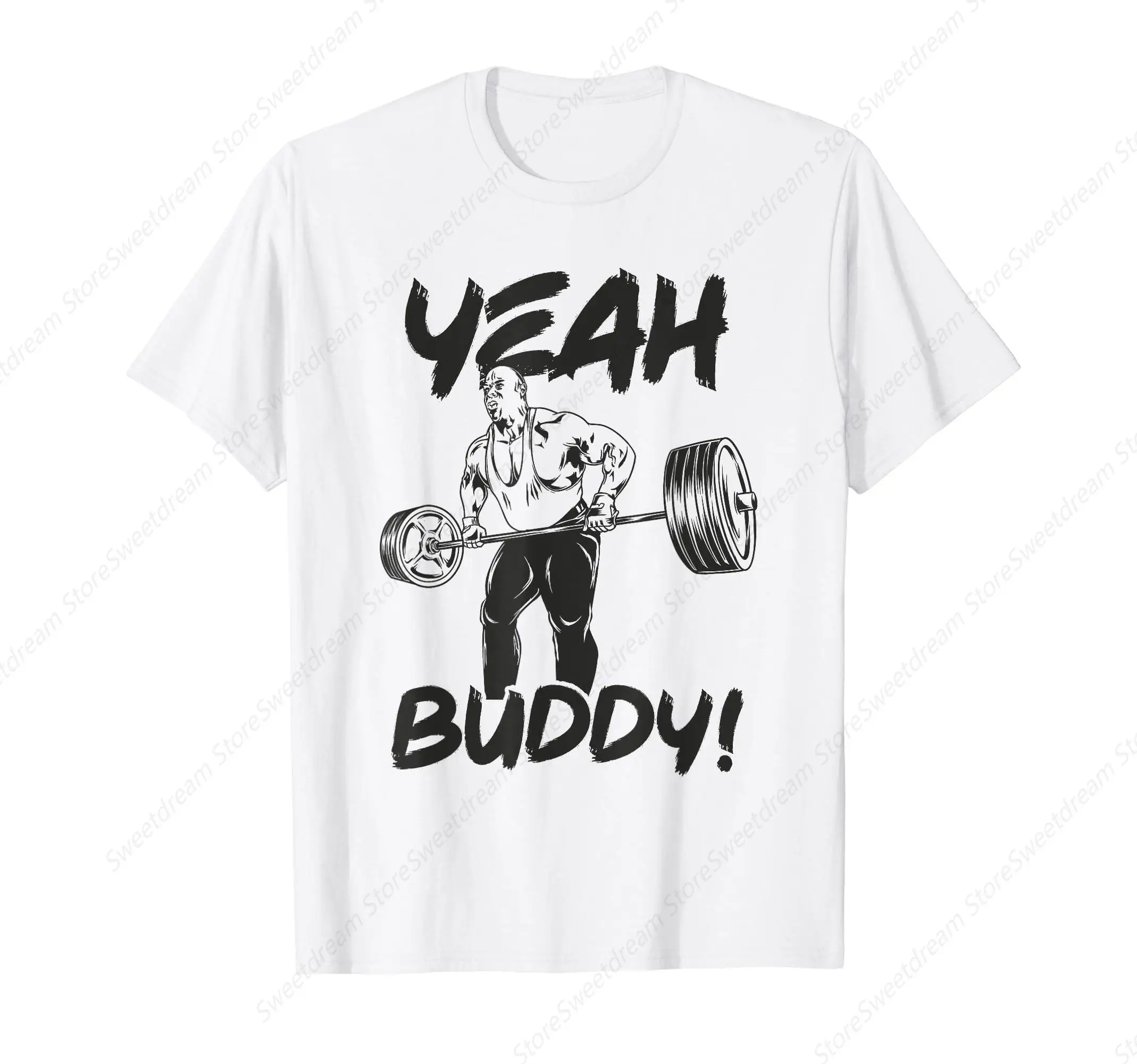 Yeah Buddy-Ronniee Coleman Barbell Row-Мотивационная футболка для спортзала хлопковая с круглым