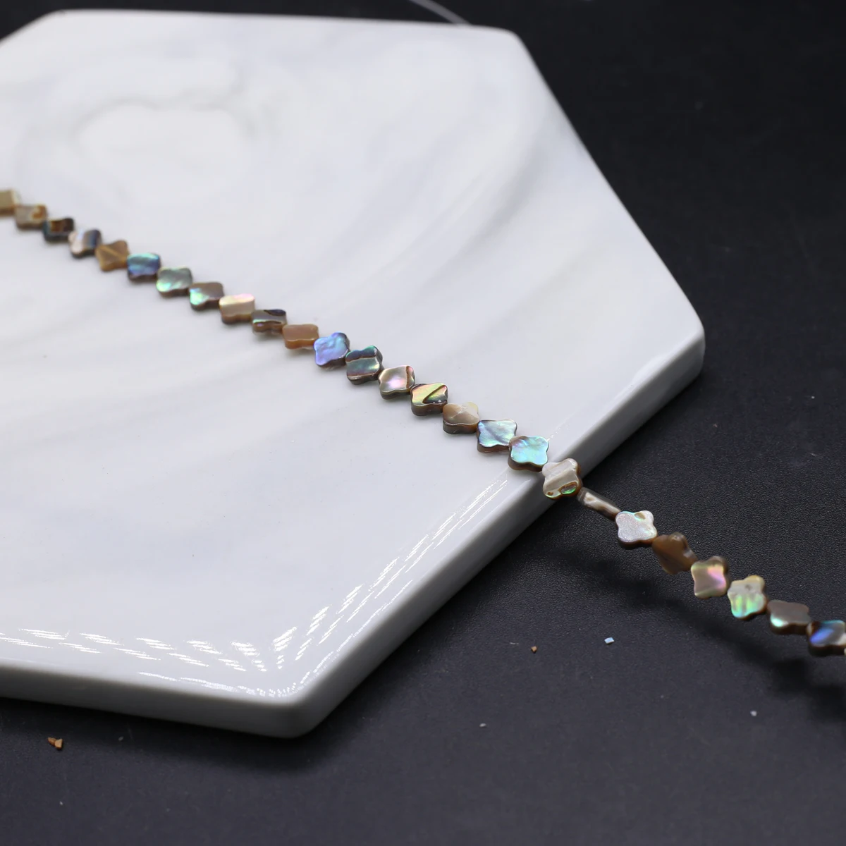 

6x6mm Natural Shell Beads Beaded Quadrangle Black Shell Loose Spacer Beads For Jewelry Making Necklaces Bracelets Strand