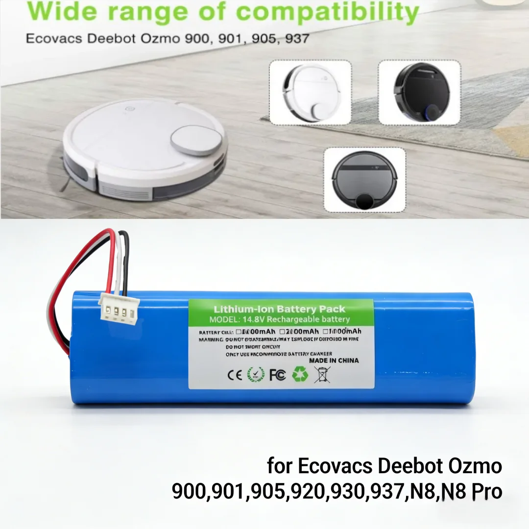 Фото Сменный аккумулятор 14,4 В, 2600 мАч для Ecovacs Deebot Ozmo 900 901 905 920 930 N8 N8 Pro, литий-ионный аккумулятор для робота-пылесоса №3