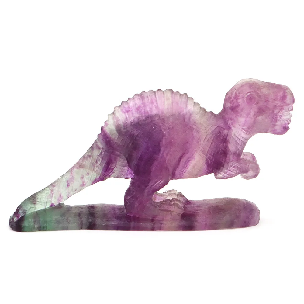 

Флюоритовая статуя динозавра ручной работы