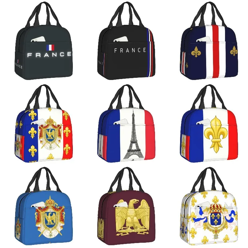 

Ланч-бокс в полоску с французским флагом, патриотическая герметичная термоизолированная сумка для школы, для детей и женщин
