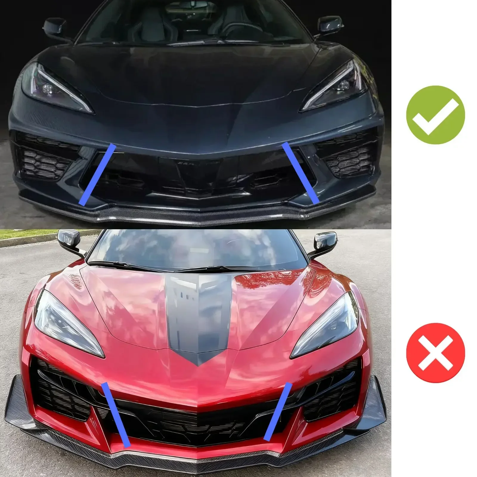 Фото Удлинители боковой юбки автомобиля для Chevrolet Corvette C8 Stingray/Z51 2020 2021-2024, аксессуары-сплиттер из углеродного волокна, спойлер №4