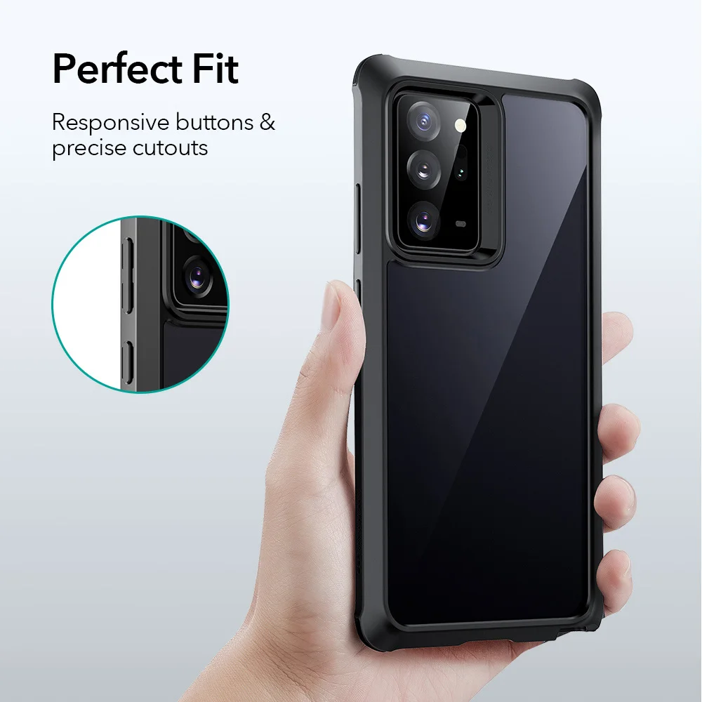 ESR Phone Case for Samsung Galaxy Note 20 Ultra 5G Full Protection Cover Hard Frame+Clear Back Case with Bumper Bundle Case