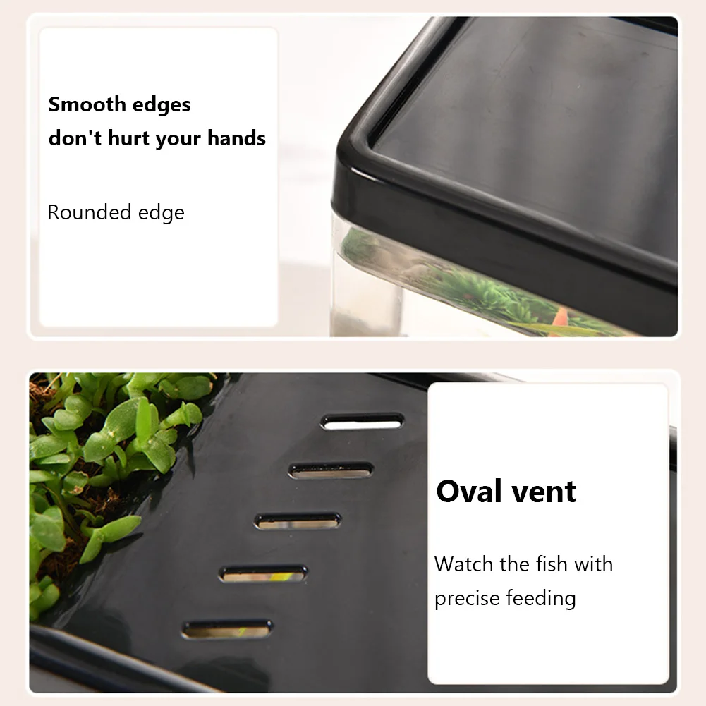 Маленький аквариум с верхним вентиляционным отверстием гладкие края прозрачный
