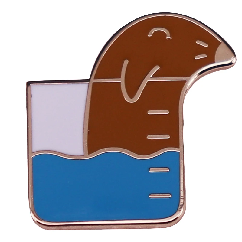 

A2295 Cute Otter Enamel Pin Custom Cartoon Badge Brooch Lapel Animals Pins Accessories Bag Kids Jewelry Gifts for Friends