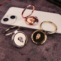 new phone finger ring holder for iphone samsung metal grip rotation cellphone stand lollipop electroplating double ring bracket