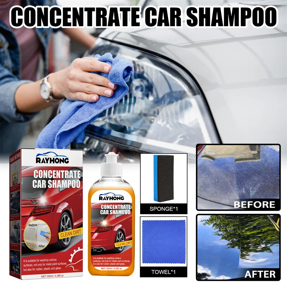 

100ML Concentrated Car Wash Liquid Car Cleaning Car Paint Coating Tire Rim Decontamination Multi-functional Cleaning Agent
