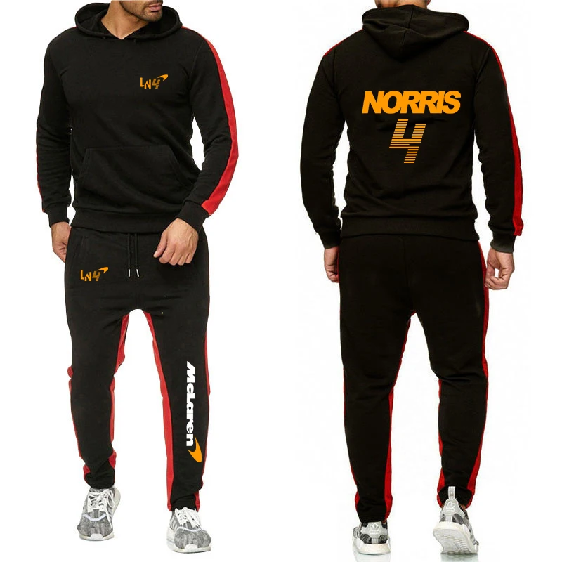 

F1 McLaren Team Racing Fans 2023 Men's Lando Norris New 2 Pieces Suits Tracksuit Sweatshirt Hoodie Sportwear Suit Casual Clothes