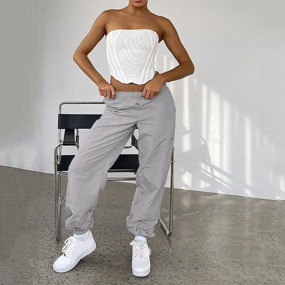 

Women Cargo Pants Multiple Pockets Quick Drying Long Pants High Waist Loose-fitting Long Baggy Pants Streetwear For Girl