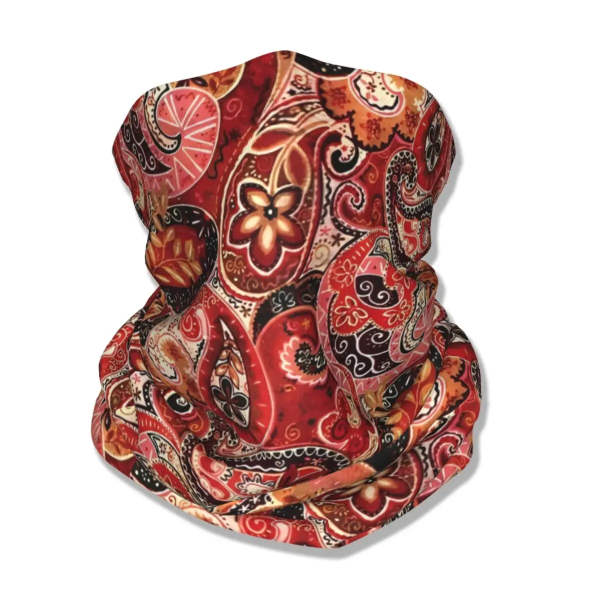 Красная бандана с цветочным принтом пейсли гетры богемная маска шарф