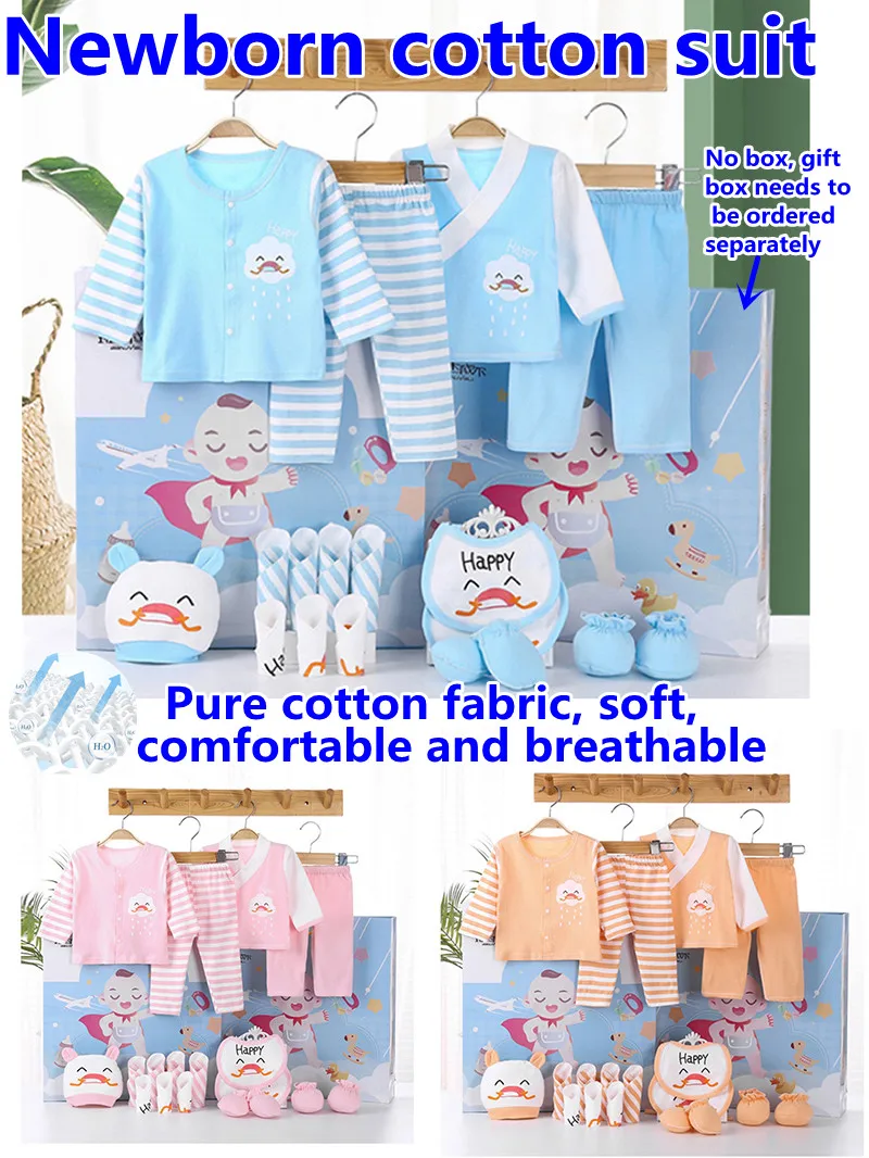 

Four Seasons Bodysuit Newborns Clothes Newborns From18-pic Set Sleepwear Baby Clothing Boy Girl New Born Items 0-12 Month XB213