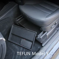 tefun for tesla model y storage box under seat storage box 2021 2022 model y modification accessories