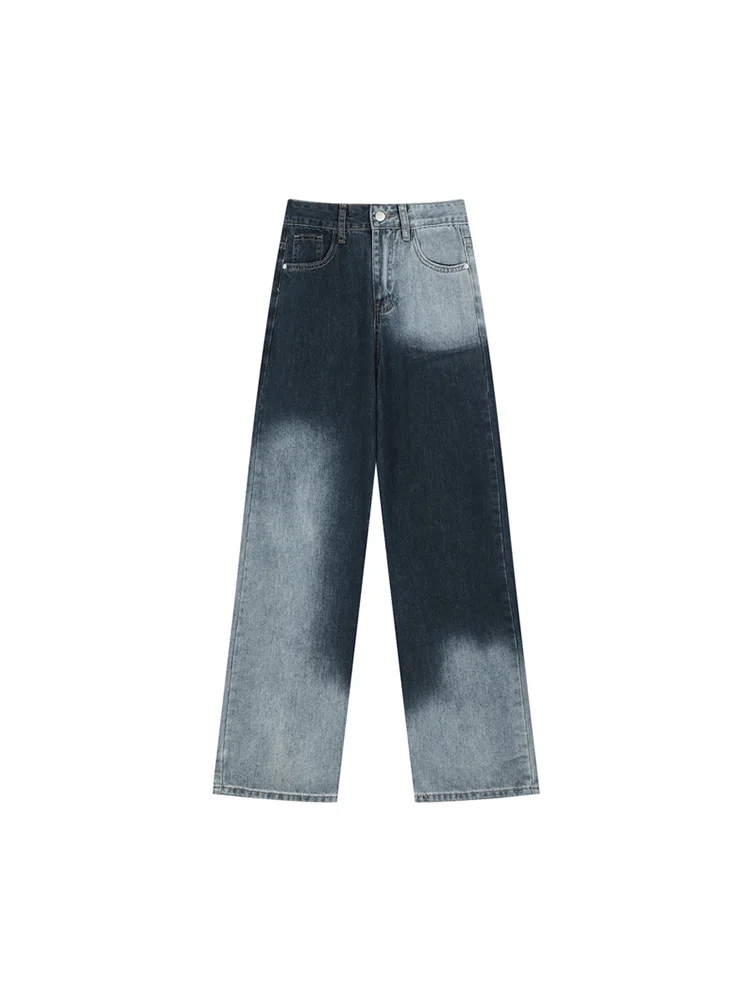 

Harajuku Cargo Jeans Y2K Gradient High Waist Streetwear 90S Baggy Jeans Women Pants Straight Wide Leg Jeans
