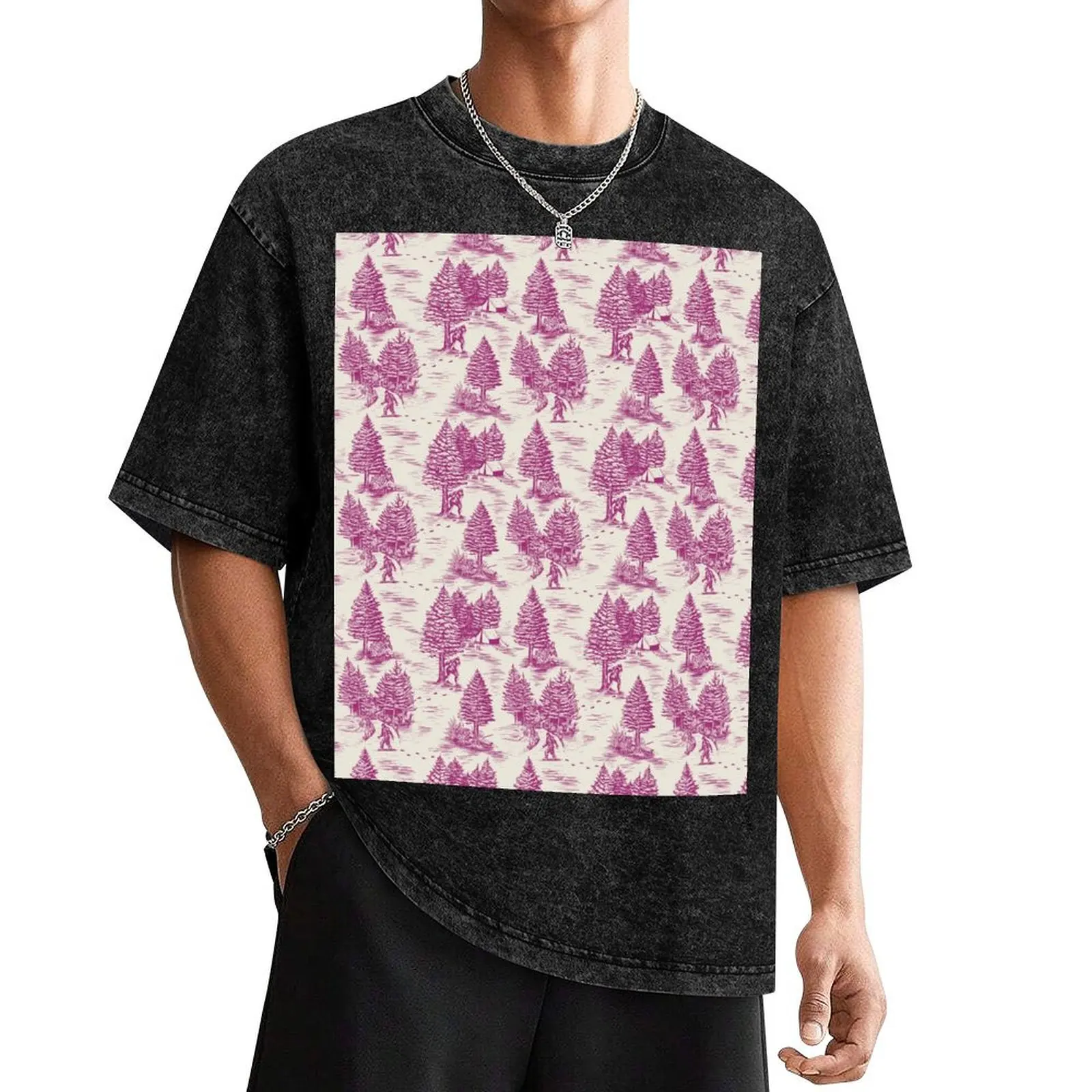Футболка Magenta Bigfoot / Sasquatch Toile de Jouy футболки с аниме винтажные в тяжелом весе