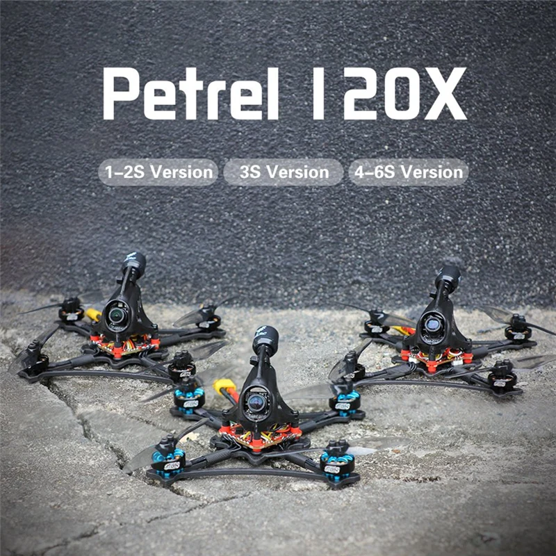 

HGLRC Petrel 120X Zeus5 AIO 350mW CADDX ANT 1202.5 KV11600 1S KV8000 3S 1303.5 KV4500 4S KV2500 6S 3inch FPV Toothpick Drone