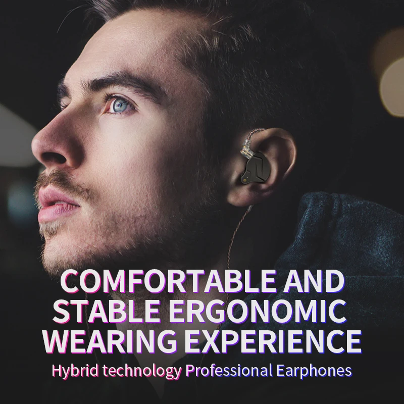 Фото Наушники KZ ZSN PRO In Ear 1BA+1DD Hybrid HIFI с глубокими басами для диджеев, бега и спорта.  Модели KZ ZS10 PRO, ZAX, ZSX, KZ ZST X, SKS S2, Z1 PRO. №4