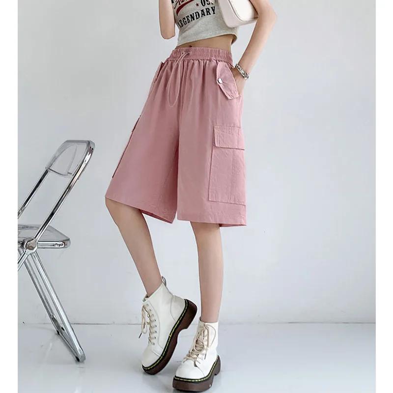 Women's Y2K Clothes Oversized Wide Leg High Waist New Loose Straight Cargo Pants Shorts Summer Korean Style 2023 Fashion