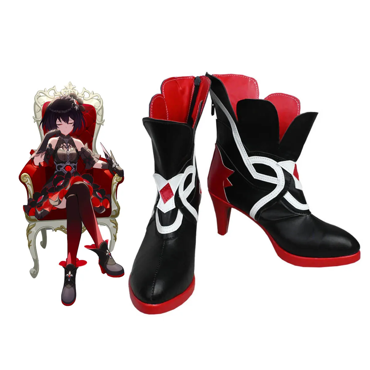 Обувь для косплея Honkai Impact 3 Seele Vollerei кожаные туфли на высоком каблуке заказ