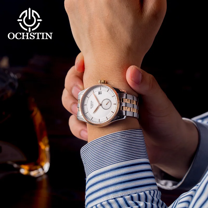 

Genuine High-End Augustden Automatic Quartz Watch Steel Band Waterproof Business Casual Watch Trendy Men's Watch