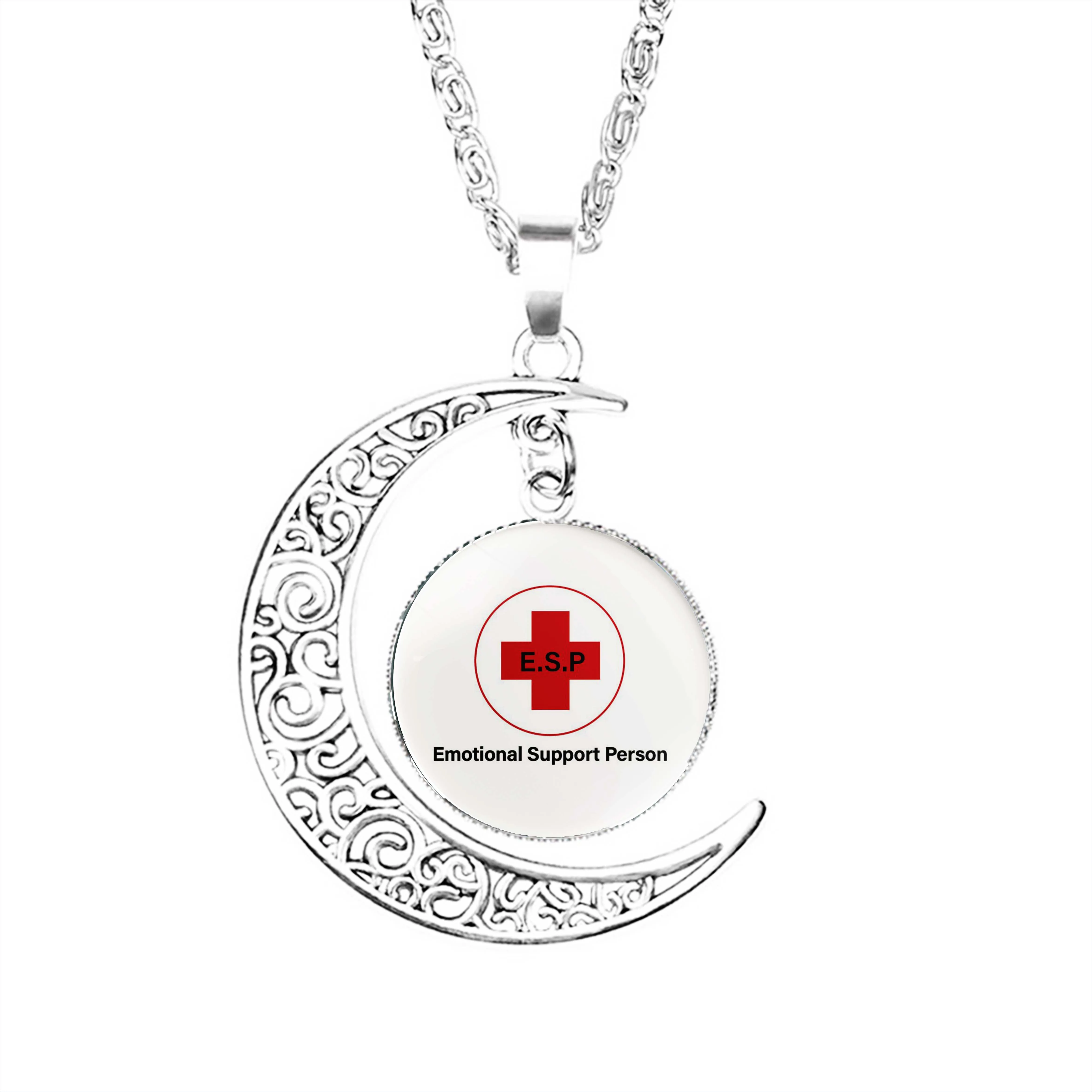 

Esp Moon Necklace Men Stainless Steel Lovers Accessories Party Lady Charm Gifts Girls Crescent Jewelry Jewelry Fashion Women