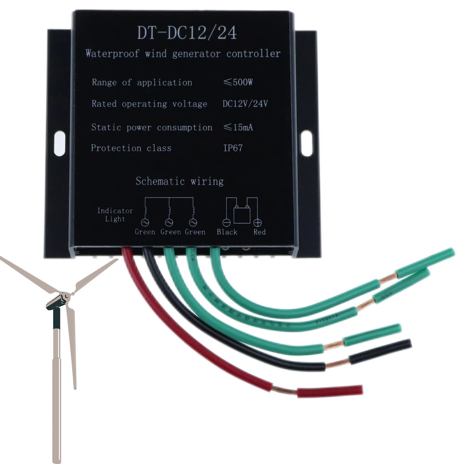 

Wind Charge Controller Waterproof Wind Turbine Generator 500W MPPT Wind Turbines Generator Charge Controller