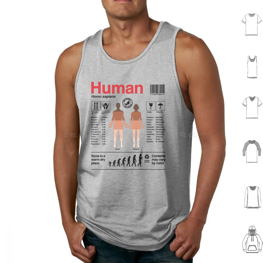 Human Ingredients Tank Tops Print Cotton Human Ingredients Ingredients Human People Biology Human Biology Human