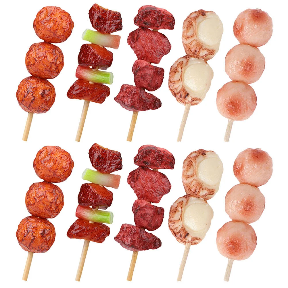 

Simulation Barbecue Skewers Cooking Food Models Kids Pretend Play Kitchen Toys Props