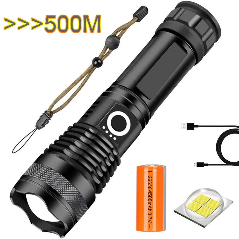 60000LM P50 led flashlight 18650 tactical flashlight USB charging torch light linterna outdoor camping light camping lanterns