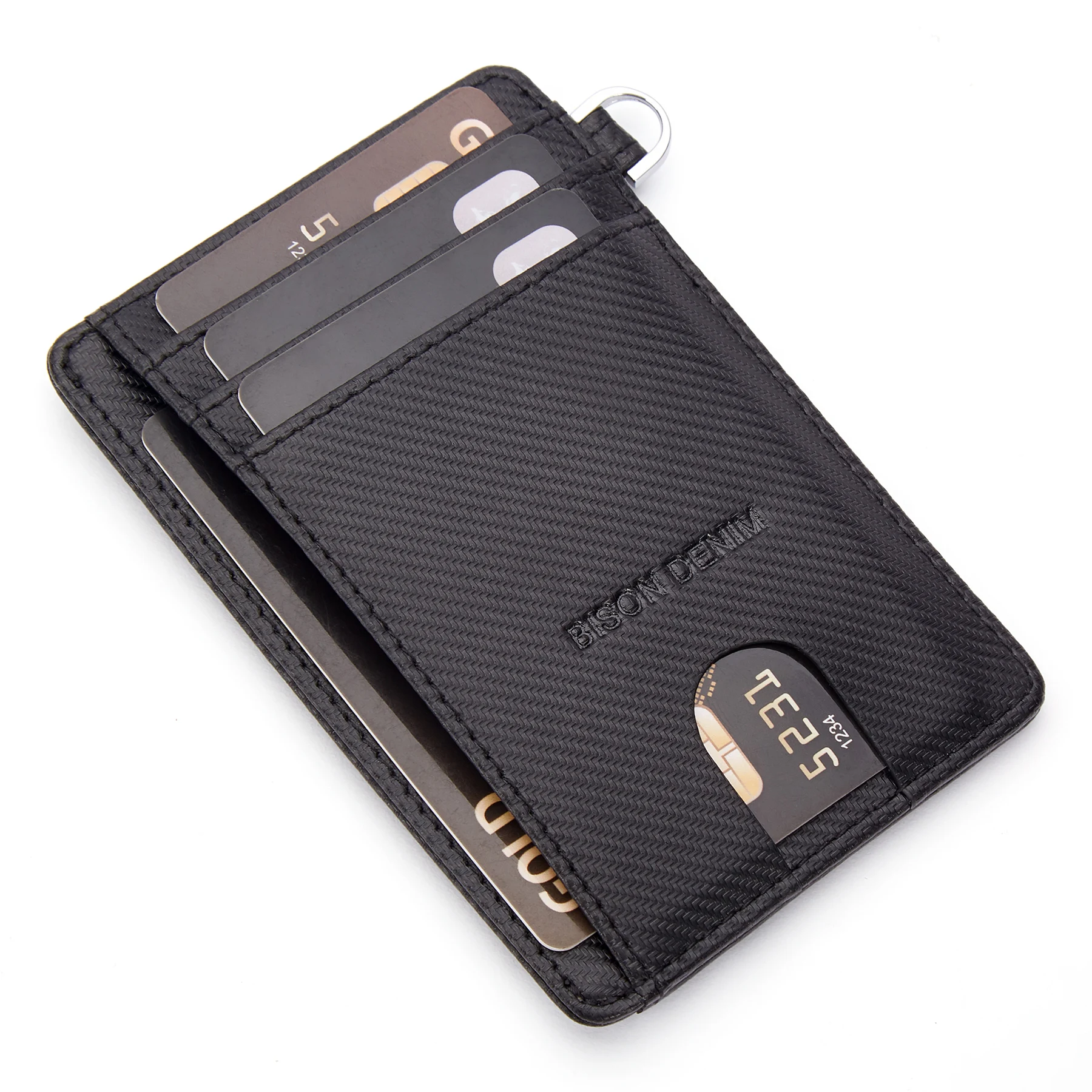 Тонкий минималистский бумажник BISON DENIM бумажники из углеродного волокна с