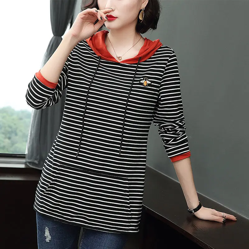 

Женская хлопковая толстовка с капюшоном и длинным рукавом, в стиле оверсайз