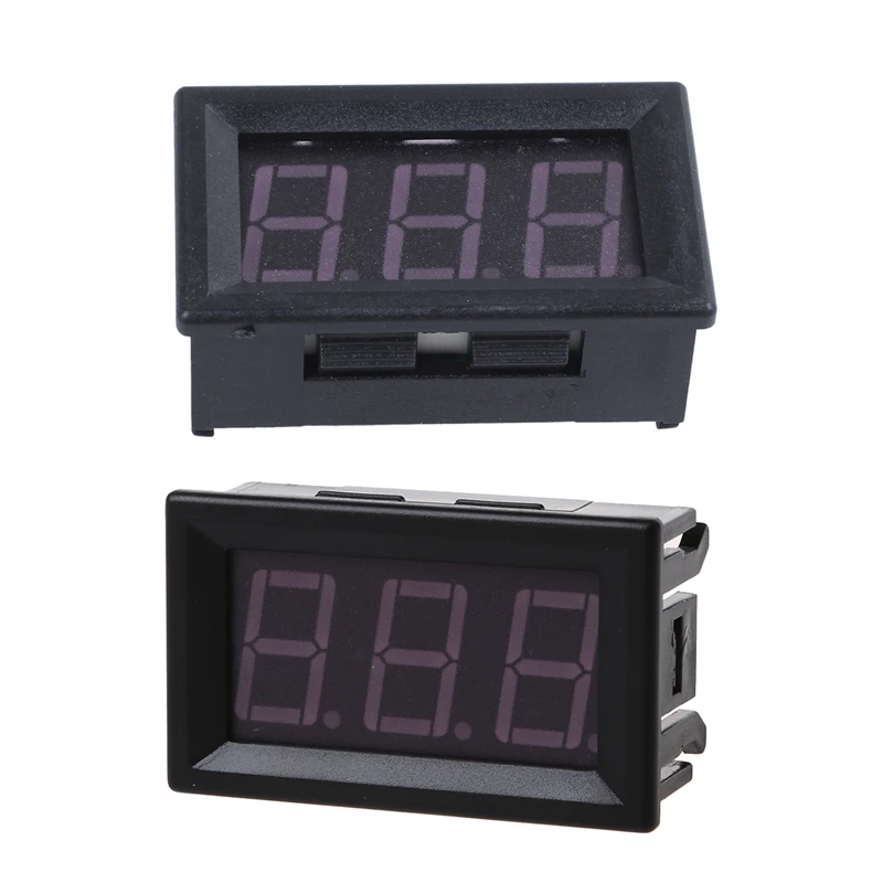 

2Pcs Dc 0-99.9V 3 Wire Led Digital Display Panel Volt Meter Voltage Voltmeter Car Motor - Red & Green