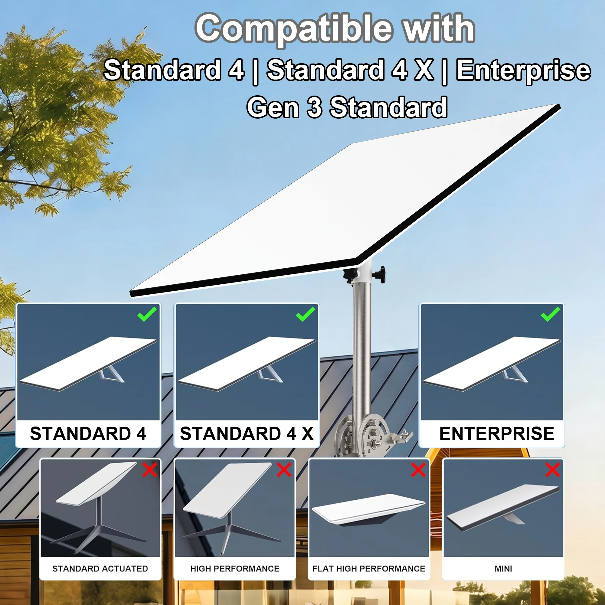 Фото Кронштейн для крепления Starlink Standard 4, 160 °   Крепление на столб/стену для антенны Tilt/Roof, с адаптером для столба и трубы, для Gen 3/ Standard 4X, Enterprise Dish №2