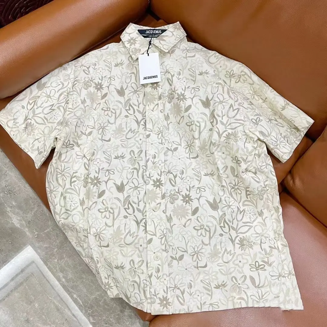 

High Quality Vintage Floral Japan Style Blouse for Men 2022 Summer Beach Women Blouse Loose Fashion Short Sleeve Tops Harajuku