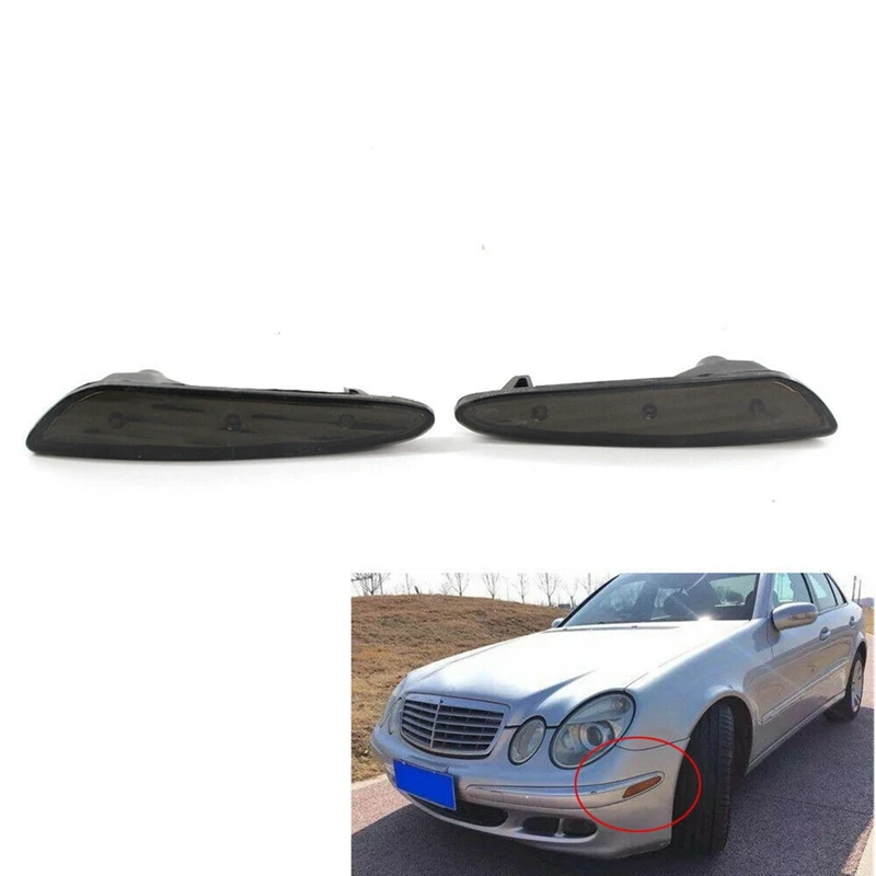 

Left&Right Black Side Marker Light Bumper Turn Signal Lamps For Mercedes-Benz W211 E-Class 2003-06 2118200121